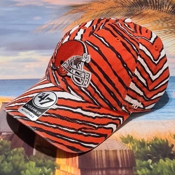Cleveland Browns Adjustable Hat Cap Zubaz 47 Brand NWT - Picture 3 of 8